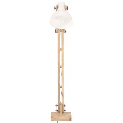 Lampadaire Blanc Bois de manguier massif E27 
