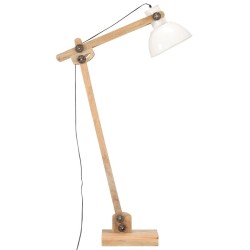 Lampadaire Blanc Bois de manguier massif E27 
