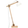 Lampadaire Blanc Bois de manguier massif E27 