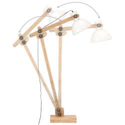 Lampadaire Blanc Bois de manguier massif E27 