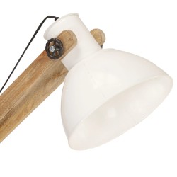 Lampadaire Blanc Bois de manguier massif E27 