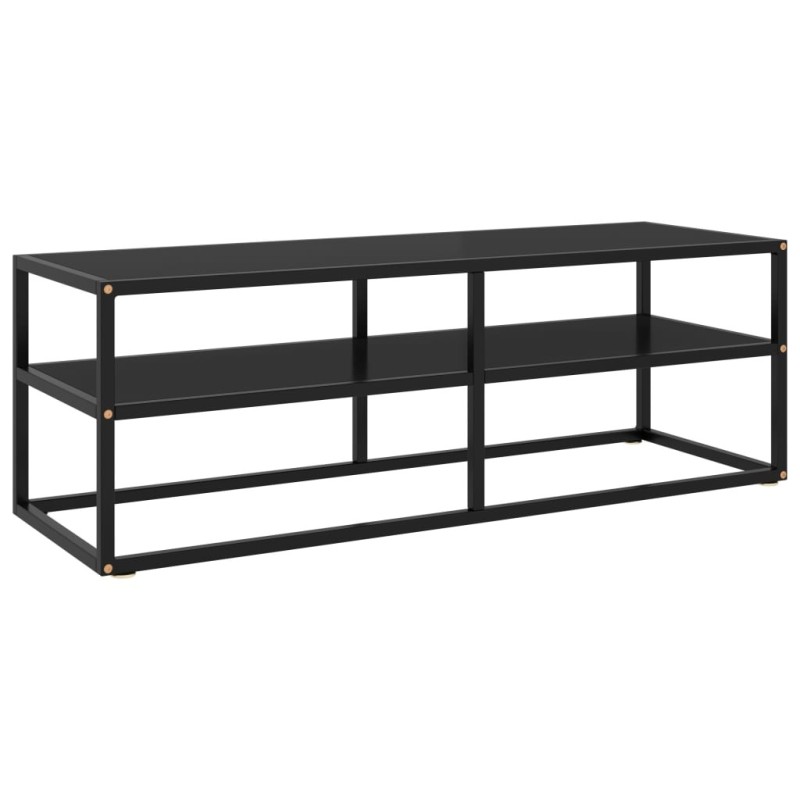 Meuble TV noir avec verre noir 120x40x40 cm Meuble TV noir avec verre noir 120x40x40 cm