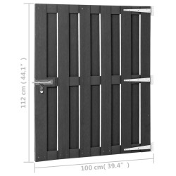 Portillon WPC 100x112 cm Gris 