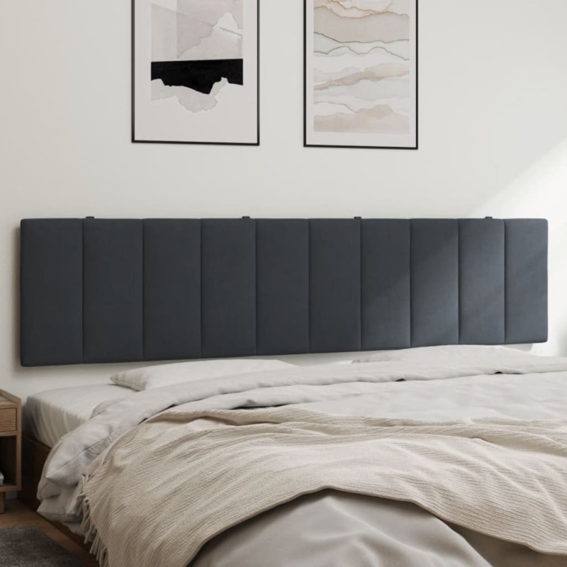 Coussin de tête de lit gris foncé 200 cm velours 