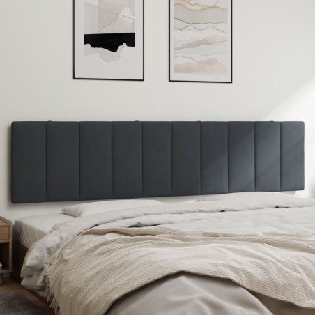 Coussin de tête de lit gris foncé 200 cm velours 