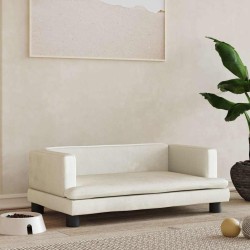 Lit pour chien crème 80x45x30 cm velours 