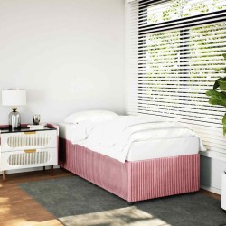 Cadre de lit sans matelas rose 90x190 cm velours 