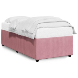 Cadre de lit sans matelas rose 90x190 cm velours 
