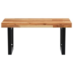 Étagère de vasque murale acier et bois massif d'acacia 