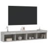 Meubles TV avec lumières LED 2 pcs gris béton 80x30x30 cm 