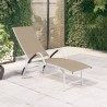 Chaise longue Textilène et aluminium Crème 