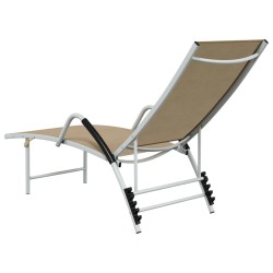 Chaise longue Textilène et aluminium Crème 