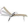 Chaise longue Textilène et aluminium Crème 