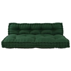 Coussin de canapé sur paletteavec dossier en tissu vert 