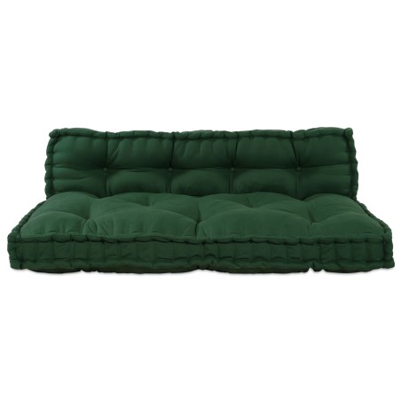 Coussin de canapé sur paletteavec dossier en tissu vert 