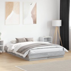 Cadre de lit sans matelas sonoma gris 140x190 cm 
