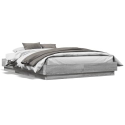 Cadre de lit sans matelas sonoma gris 140x190 cm 