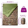 Sac de couchage double et oreillers adultes camping 3-4 saisons 