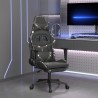 Chaise de jeu avec repose-pied Noir et camouflage Similicuir 
