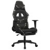 Chaise de jeu avec repose-pied Noir et camouflage Similicuir 