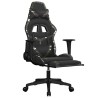 Chaise de jeu avec repose-pied Noir et camouflage Similicuir 
