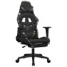 Chaise de jeu de massage repose-pied Noir&Camouflage Similicuir 