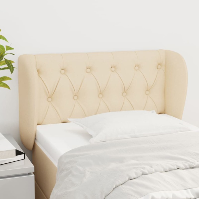 Tête de lit avec oreilles Crème 83x23x78/88 cm Tissu 