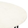 Table basse Blanc 65x65x42 cm Pierre véritable texture marbre 