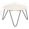 Table basse Blanc 65x65x42 cm Pierre véritable texture marbre 