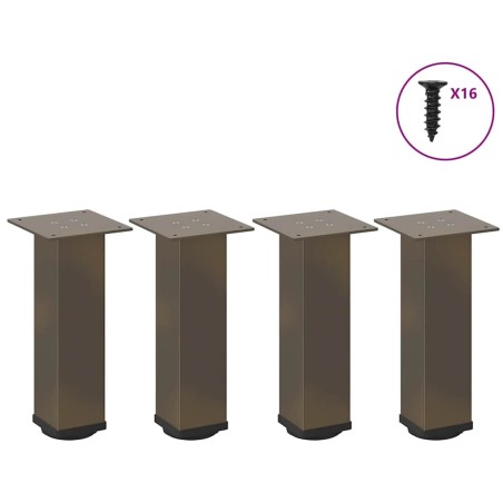 Pieds de table basse 4 pièces Acier naturel 42-44 cm Acier 