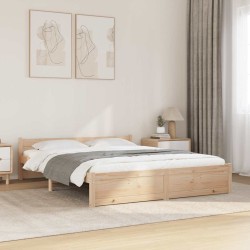 Cadre de lit sans matelas bois massif 140x190 cm 