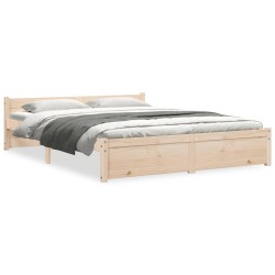 Cadre de lit sans matelas bois massif 140x190 cm 