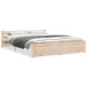 Cadre de lit sans matelas bois massif 140x190 cm 