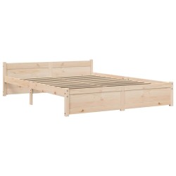 Cadre de lit sans matelas bois massif 140x190 cm 