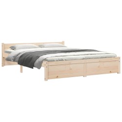 Cadre de lit sans matelas bois massif 140x190 cm 