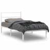 Cadre de lit métal sans matelas et tête de lit blanc 100x190 cm 