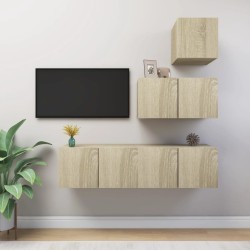 Ensemble de meubles TV 4 pcs Chêne sonoma Bois d'ingénierie 