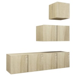 Ensemble de meubles TV 4 pcs Chêne sonoma Bois d'ingénierie 