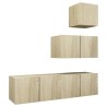 Ensemble de meubles TV 4 pcs Chêne sonoma Bois d'ingénierie 