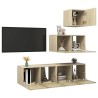 Ensemble de meubles TV 4 pcs Chêne sonoma Bois d'ingénierie 