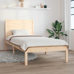 Cadre de lit sans matelas 75x190 cm bois massif 