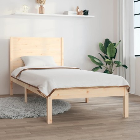 Cadre de lit sans matelas 75x190 cm bois massif 