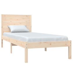 Cadre de lit sans matelas 75x190 cm bois massif 