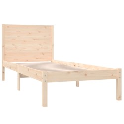 Cadre de lit sans matelas 75x190 cm bois massif 