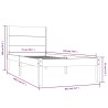 Cadre de lit sans matelas 75x190 cm bois massif 