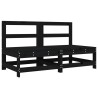 Canapés centraux de jardin 2 pcs noir bois de pin massif 