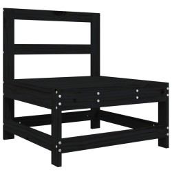 Canapés centraux de jardin 2 pcs noir bois de pin massif 
