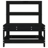 Canapés centraux de jardin 2 pcs noir bois de pin massif 