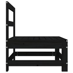 Canapés centraux de jardin 2 pcs noir bois de pin massif 