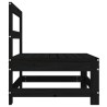 Canapés centraux de jardin 2 pcs noir bois de pin massif 